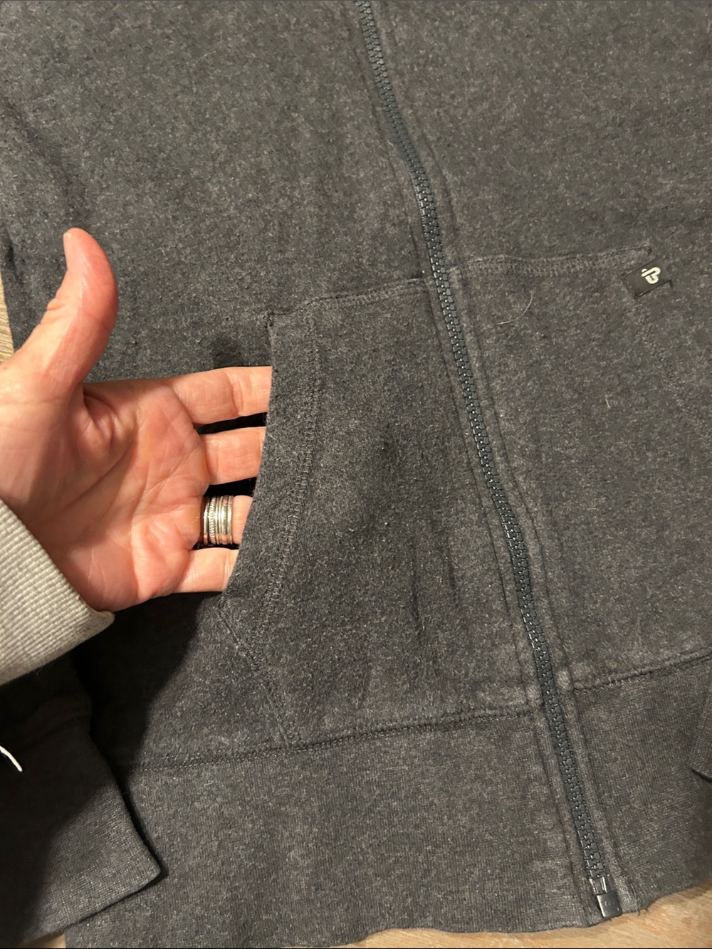 Pact Women’s Charcoal Gray Zip-Up Hoodie - Picture 4 of 9
